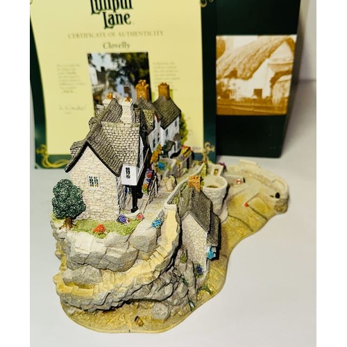 1160 - Boxed Lilliput Lane - Ltd Ed No 317 Illuminated Model - Clovelly with Cert