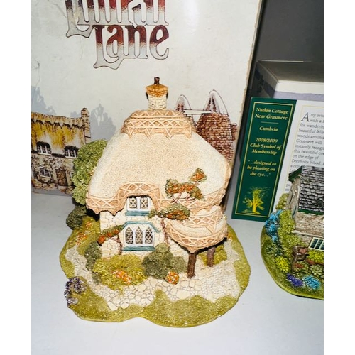 1170 - Boxed Lilliput Lane x2 -  Titmouse Cottage + Collectors Club 2008/2009 Nutkin Cottage with Badge