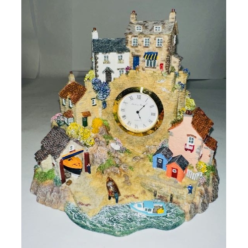 1190 - As Time Goes By - Hand Painted Sculpture by Jane Hart for Danbury Mint Clock in Original Box