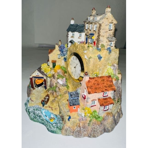 1190 - As Time Goes By - Hand Painted Sculpture by Jane Hart for Danbury Mint Clock in Original Box