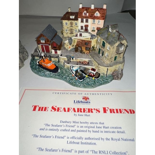 1194 - 3 Sculptures From The RNLI Collection - To The Rescue, Safely Home & The Seafarer's Friend - Hand Cr... 