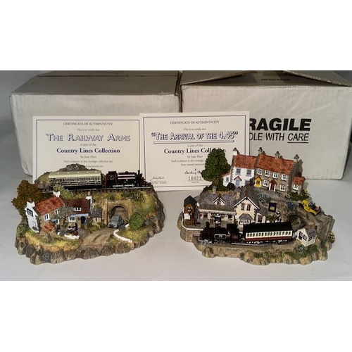 1198 - Danbury Mint Country Lines Collection by Jane Hart - The Railway Arms + The Rival Of The 4.45, In Or... 