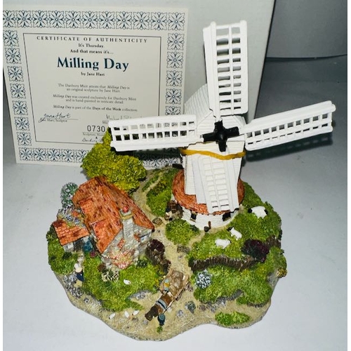 1203 - Danbury Mint By Jane Hart, Original Sculpture, Milling Day, Part Of The Days Of The Week Collection,... 