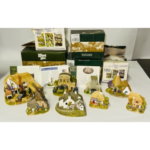 1220 - Lilliput Lane Cottage x 8, All AS Found With Small Chips, See Pics For Details, Some Boxed