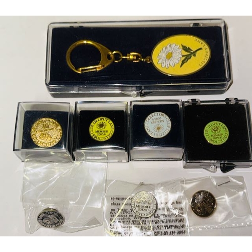 1221 - 7 Lilliput Lane Collector Badges + Keyring