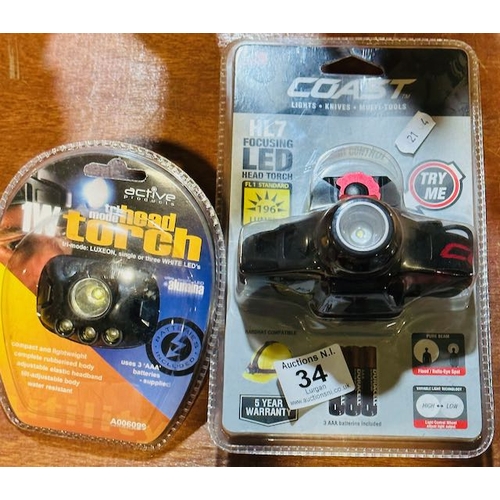 34 - Coast HL7 Focusing LED Headlight + 1w Tri Mode Head Torch