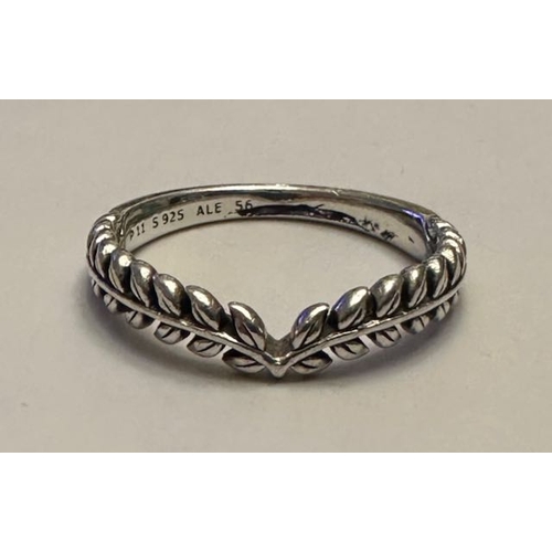 956 - Pandora Wheat Grains Wishbone Ring