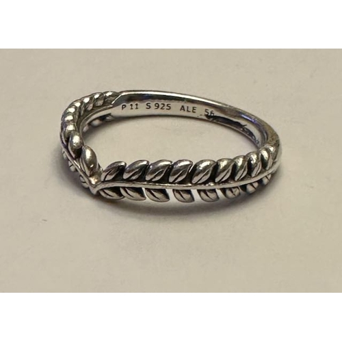 956 - Pandora Wheat Grains Wishbone Ring