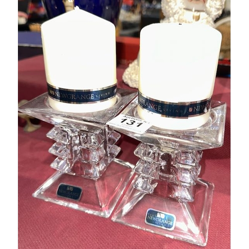 131 - Pair of Newgrange Candle Holders with Candles