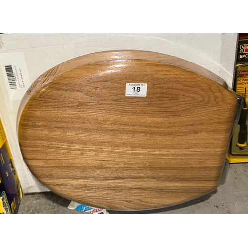 18 - Wooden Toilet Seat - Sealed - Box Present