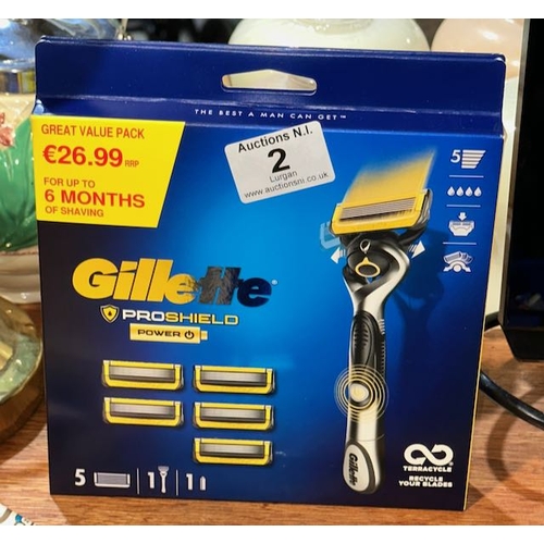 2 - Gillette Proshield Power 7pc Razor Pack