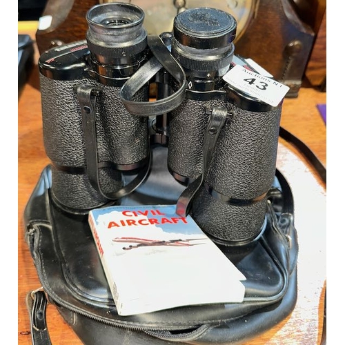 43 - Tasco 10x50mm Binoculars With Soft Case + Civil Aircraft Book