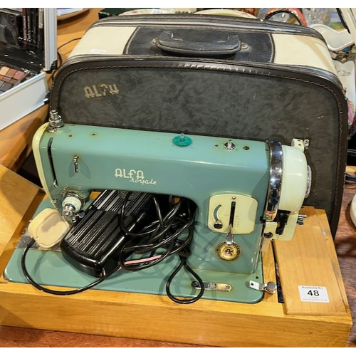 48 - Vintage Alfa Royale Sewing Machine With Cover