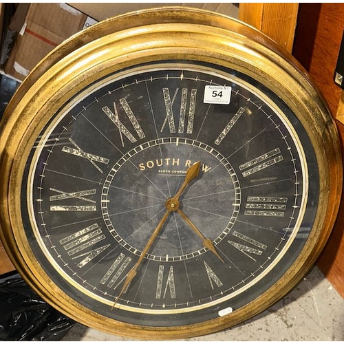 54 - Large Circular Gilt Framed South Row Wall Clock