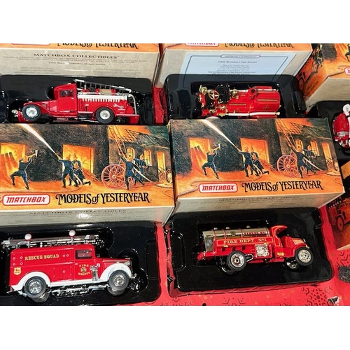 420 - Matchbox Models OF Yesteryear Boxed Fire Engine Models x 15