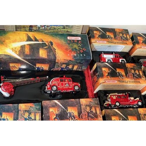 420 - Matchbox Models OF Yesteryear Boxed Fire Engine Models x 15