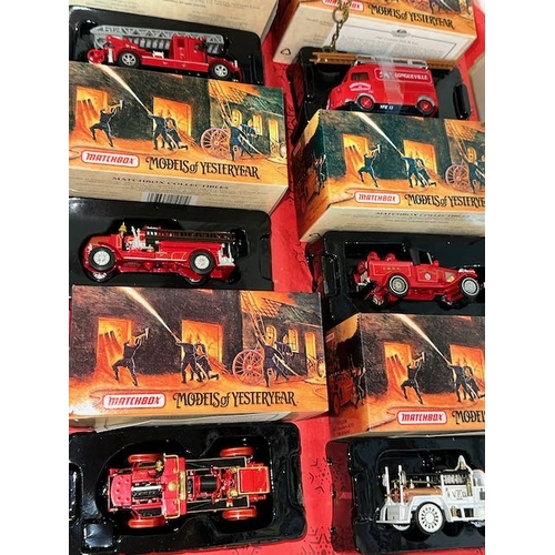 420 - Matchbox Models OF Yesteryear Boxed Fire Engine Models x 15