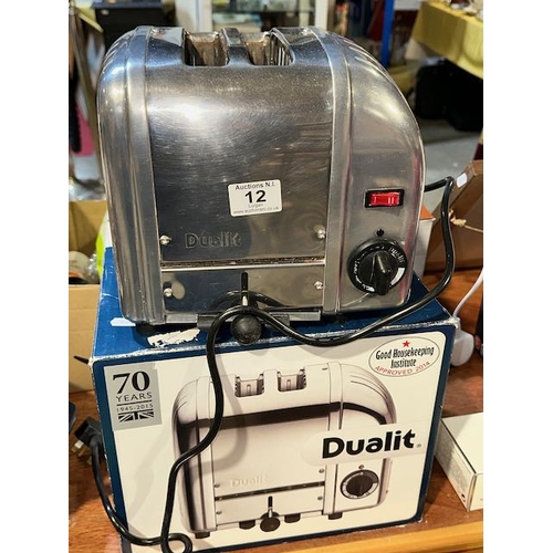 12 - Dualit Stainless Steel Twin Toaster - With Box