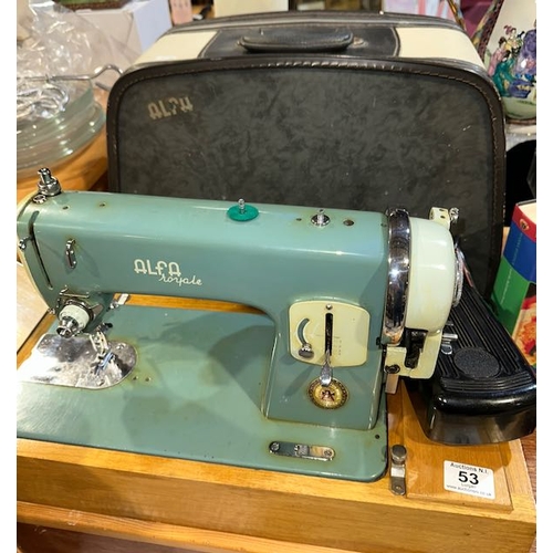 53 - Alfa Royale Sewing Machine With Hard Cover