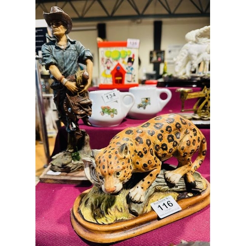 116 - Cowboy Statue + Cheetah Ornament