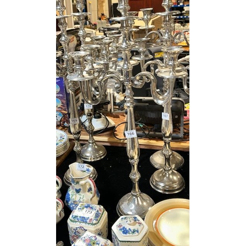 166 - Tall Chrome 5 Branch Candleabra