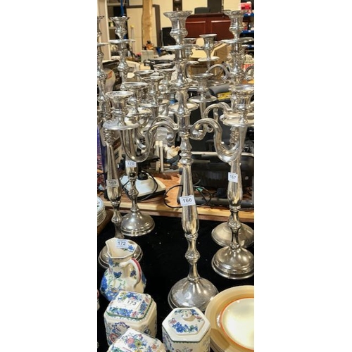 167 - Tall Chrome 5 Branch Candleabra