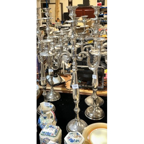 169 - Tall Chrome 5 Branch Candleabra