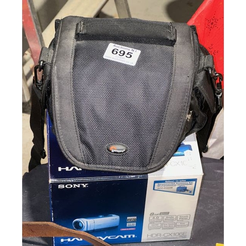 695 - Boxed Sony Handycam In Soft Case