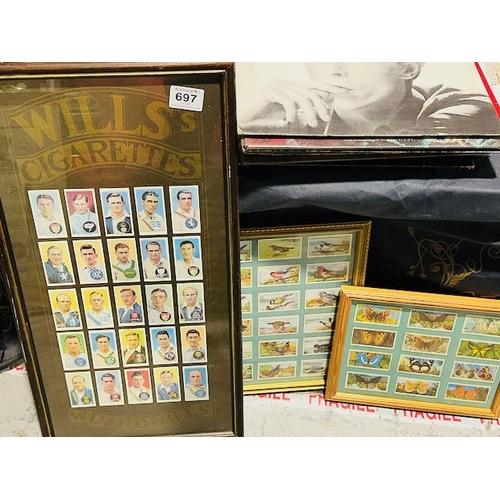 697 - 3 x framed Cigarette Cards Displays