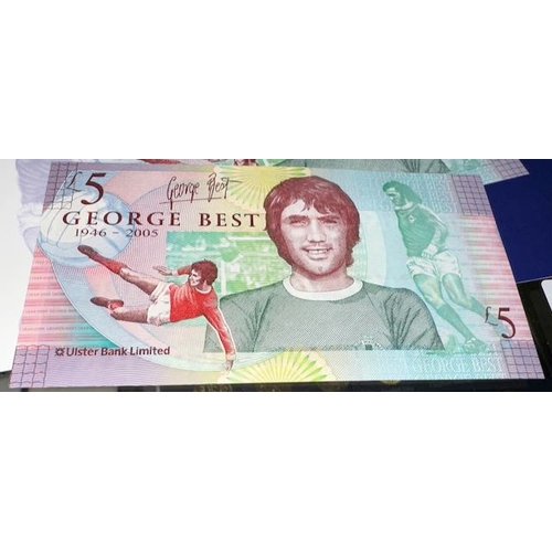 724 - George Best £5 Note - Serial No GB 871097 in Folder