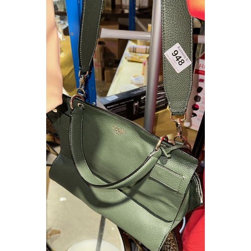 948 - Guess Handbag With Dust Cover - Dark Green