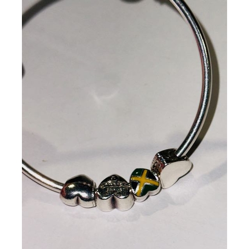 1024 - Pandora Moments Bangle With 4 Heart Charms