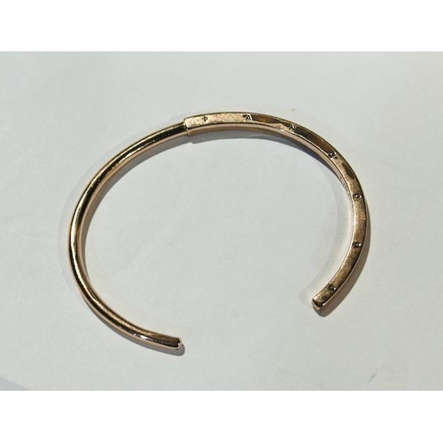 1027 - Pandora Signature ID Open Bangle In Rose RRP £125 (Worn)