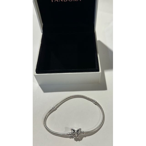 1028 - Pandora Moments Butterfly Clasp Snake Chain Bracelet