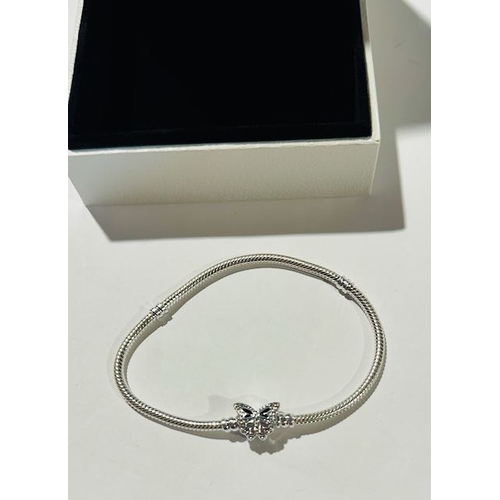 1028 - Pandora Moments Butterfly Clasp Snake Chain Bracelet