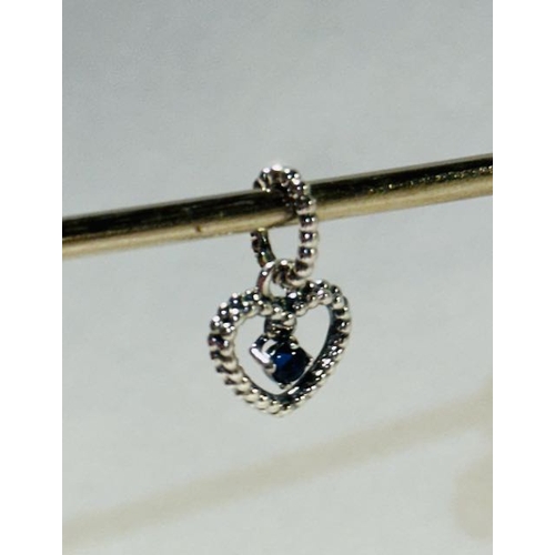 1034 - Pandora Heart Dangle Birthstone Pendant - September