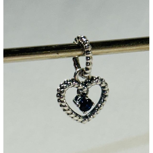 1034 - Pandora Heart Dangle Birthstone Pendant - September