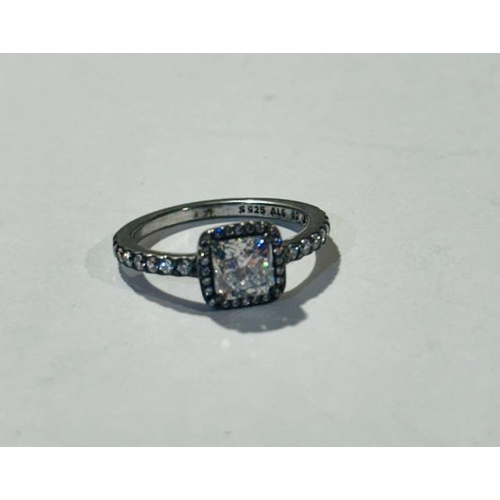 1037 - Pandora Square Sparkle Halo Ring