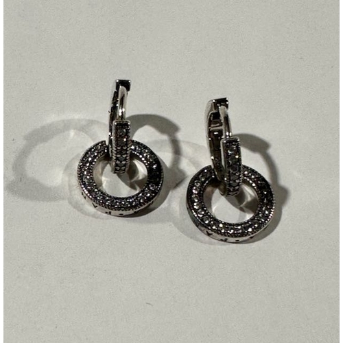 964 - Pandora Sparkling Double Hoop Earrings