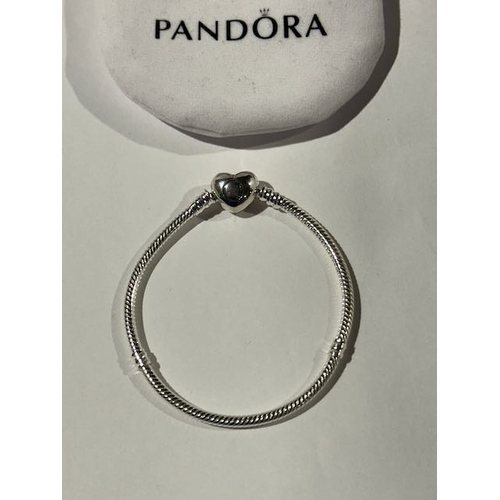 969 - Pandora Moments Heart Clasp Snake Chain Bracelet