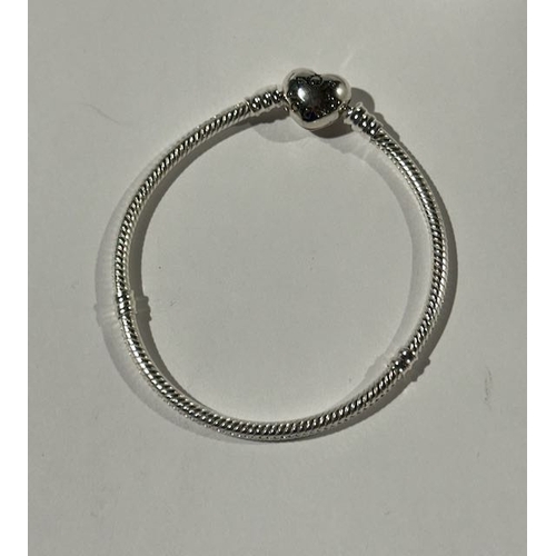 969 - Pandora Moments Heart Clasp Snake Chain Bracelet