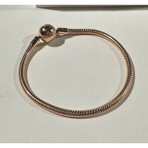 976 - Pandora Moments Snake Chain Bracelet Rose Gold Plated- 17cm Approx RRP £110