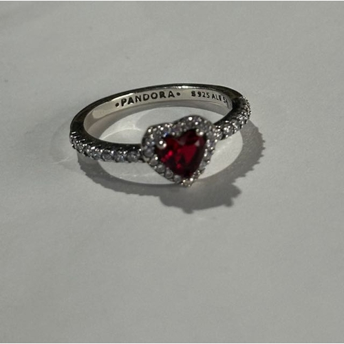 992 - Pandora Sparkling Red Elevated Heart Ring