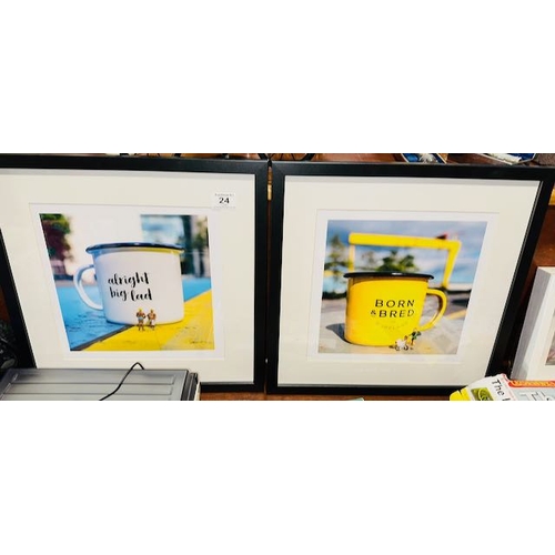 24 - 2 x Framed NI Tea Prints