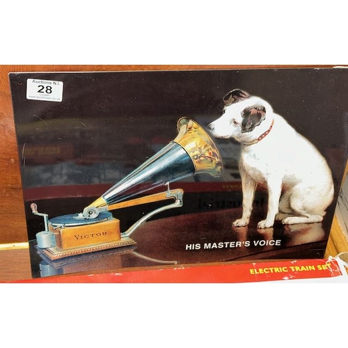 28 - Metal His Masters Voice HMV Sign