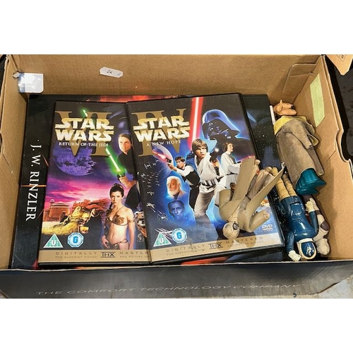 33 - Box Of Star Wars Collectables Incl Vintage Starwars Figures