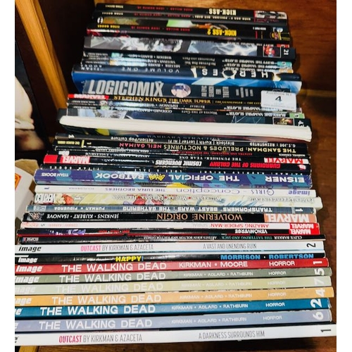 4 - Box Of Assorted Comics & Graphic Novels Etc