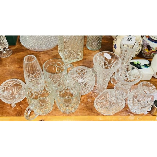 45 - Collection of Crystal & Cut Glass