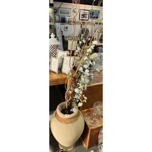 49 - Large Floor Vase With Artifical Flowers