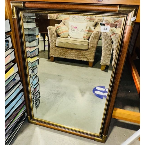 53 - Large Ornatley Framed Bevelled Mirror